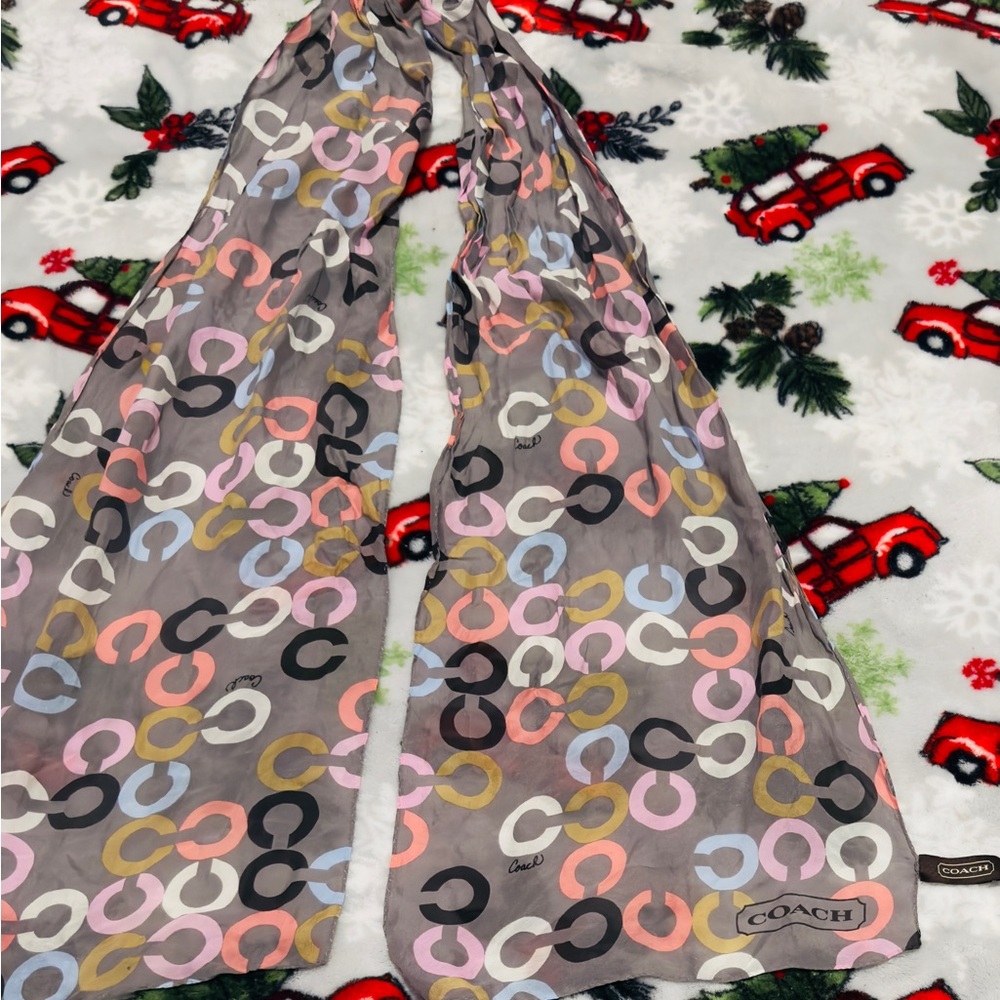 Coach Pastel Logo Pattern Scarf